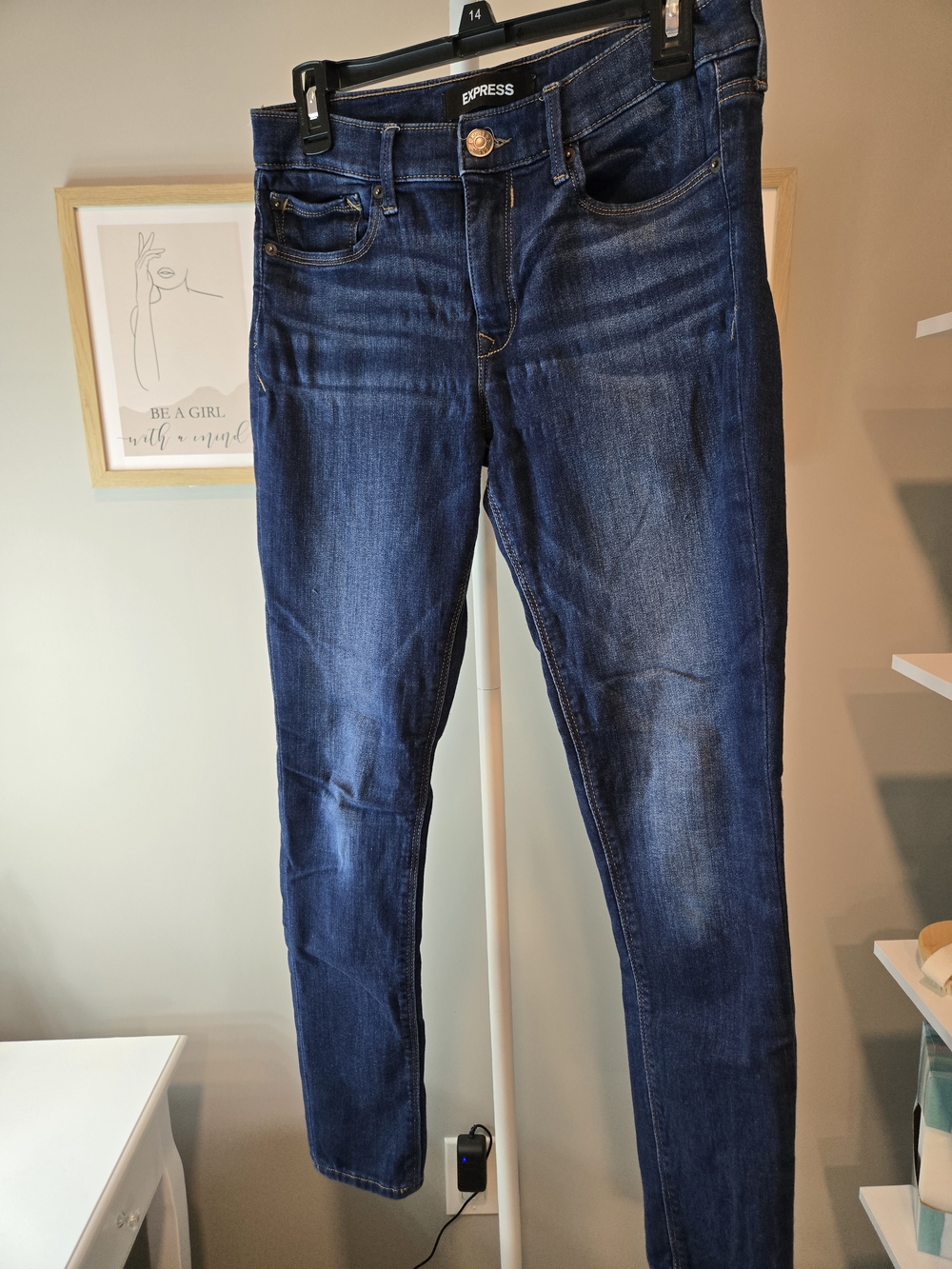 Express Women's Dark Blue Legging Jeans